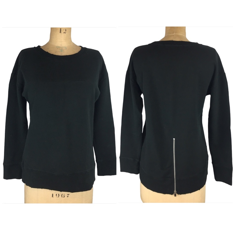 🌷 Joe’s Jean Collection Black Zip Detail Distressed Sweatshirt Size S